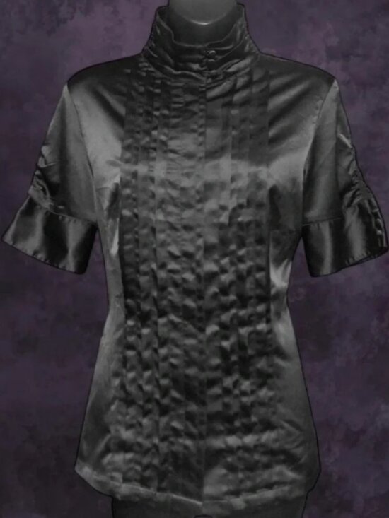 Danier Tops - Danier XS Gothic Satin Short Sleeve Blouse